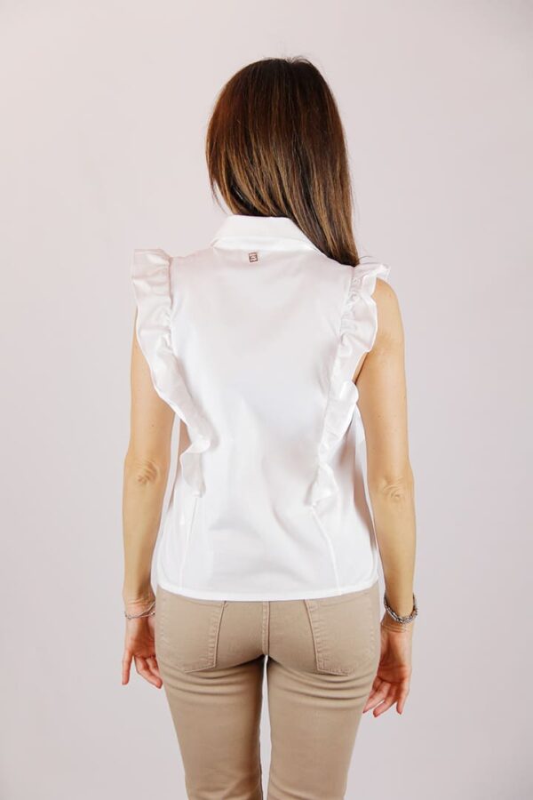 Camicia popeline rouches bianca - immagine 5
