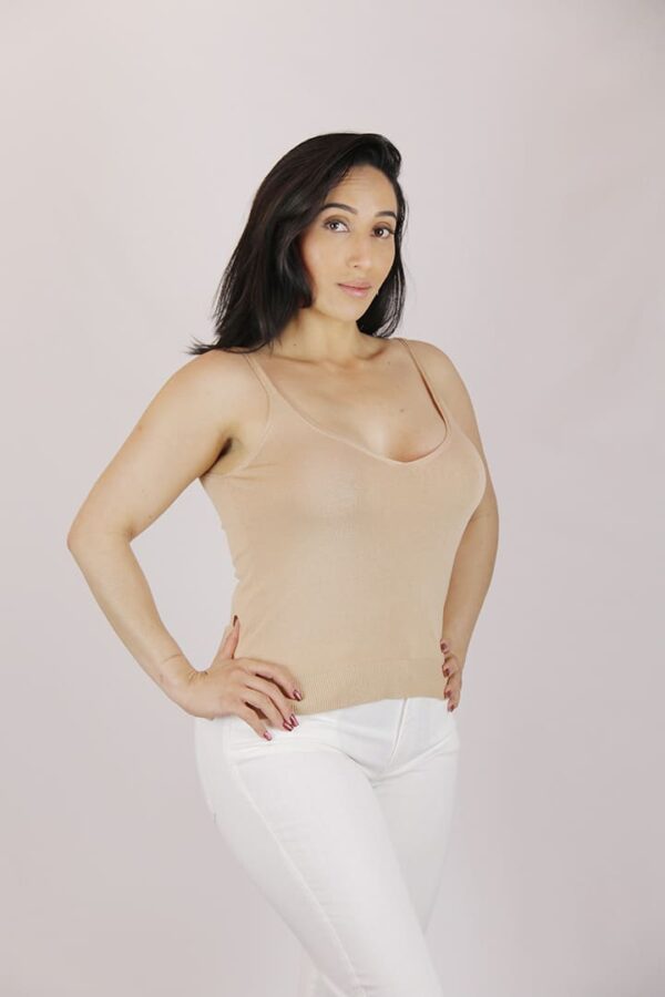 Top viscosa spalline beige