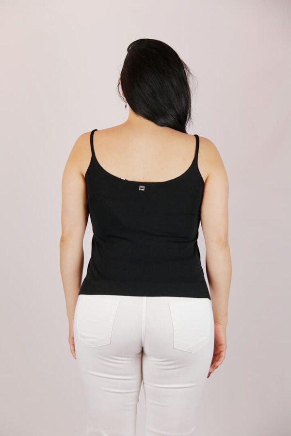 Canottiera Top Donna in Viscosa con Spalline Nera - immagine 3