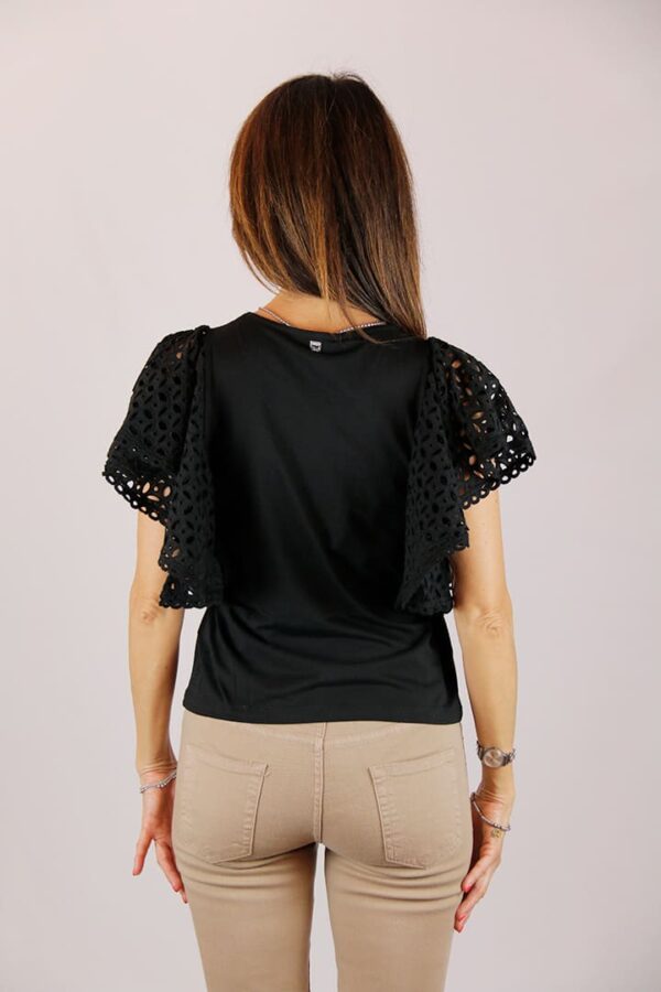 T-shirt cotone nero - immagine 4