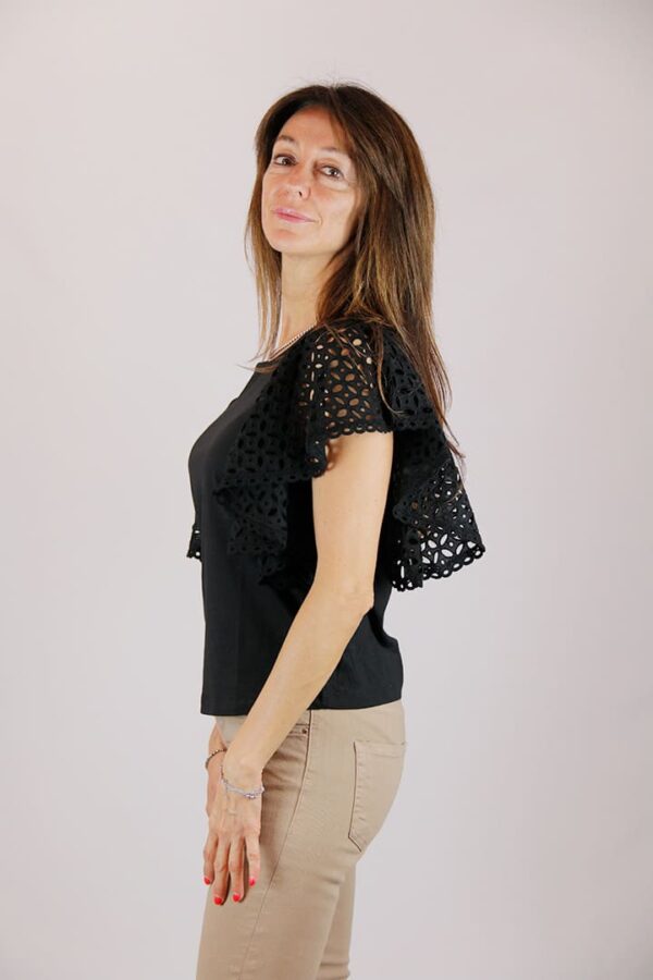 T-shirt cotone nero - immagine 2