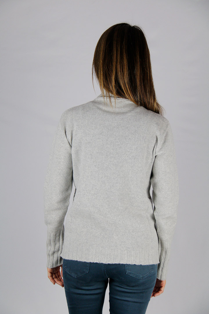 Maglia in puro cashmere grigio perla - immagine 4