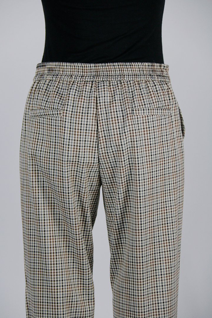 Pantalone quadrettato elasticizzato con molla dietro - immagine 7