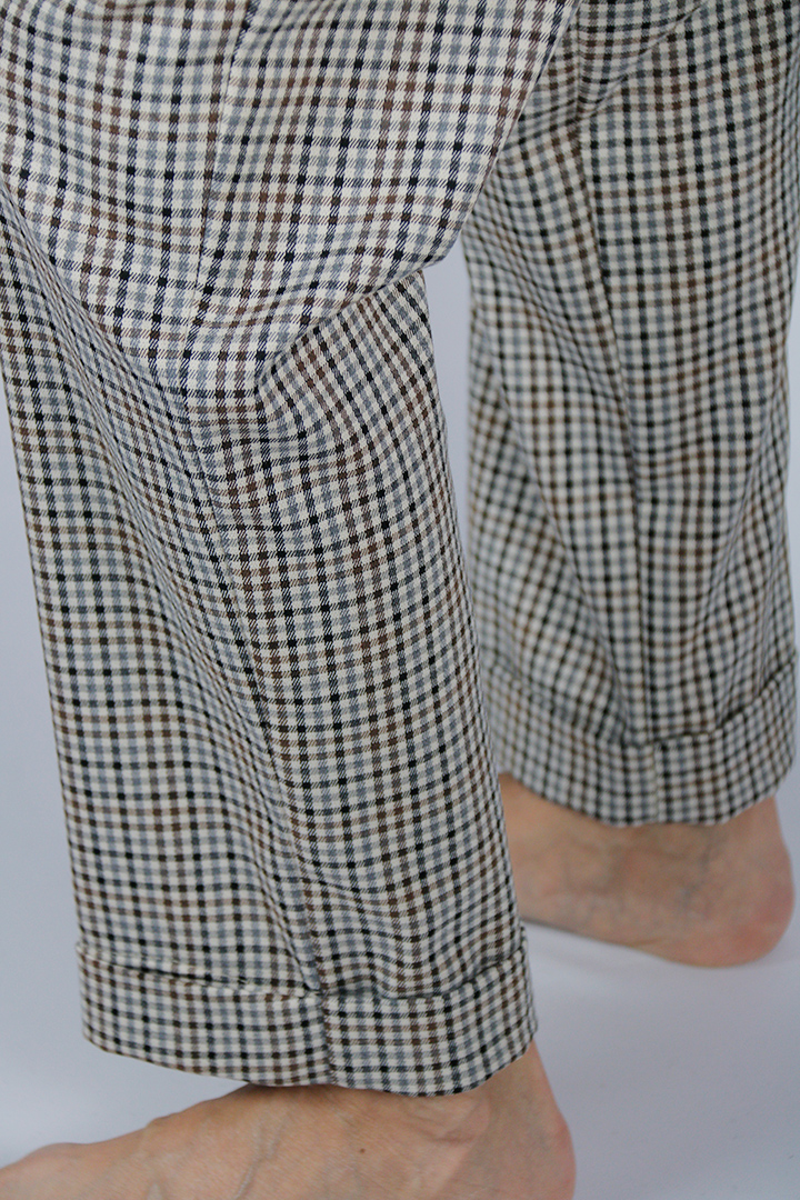 Pantalone quadrettato elasticizzato con molla dietro - immagine 6