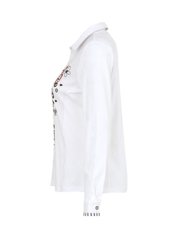 Camicia in cotone elasticizzato con fantasia - immagine 2