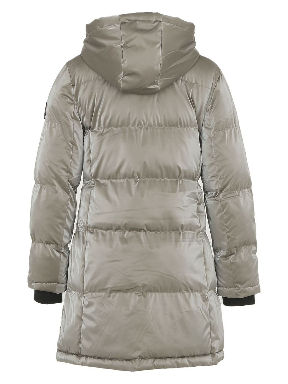 Giaccone lungo in tessuto cangiante colore taupe Dolcezza collection - immagine 15