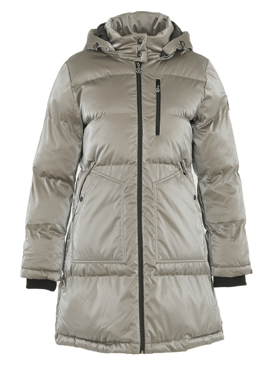 Giaccone lungo in tessuto cangiante colore taupe Dolcezza collection - immagine 13
