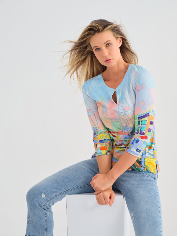 maglia estiva fantasia multicolor in viscosa