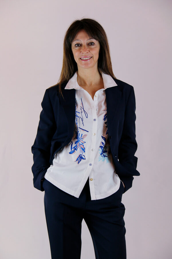 Tailleur blu donna elegante - immagine 2