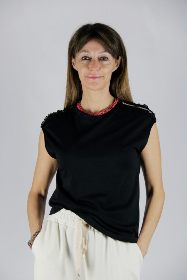 T-shirt cotone con applicazioni
