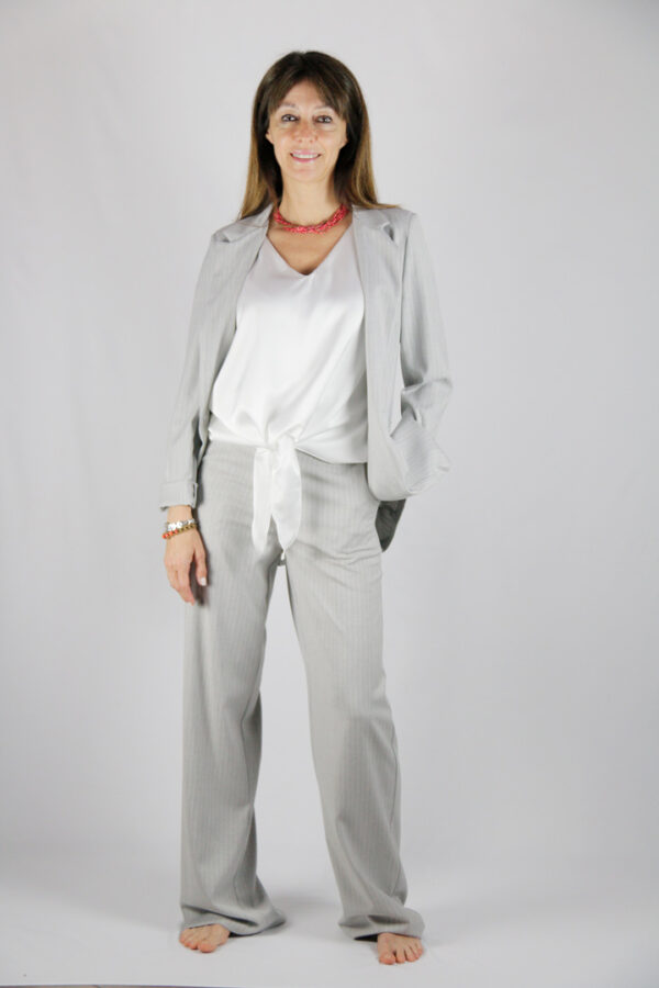 tailleur grigio perla