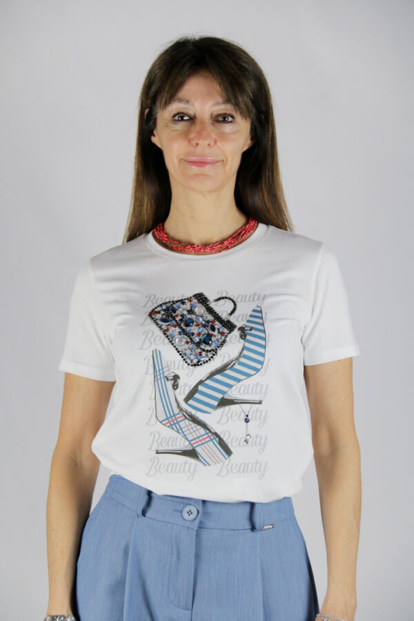 T-shirt cotone stampa e applicazioni