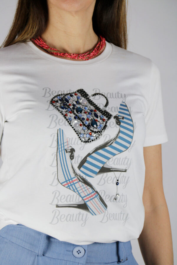 T-shirt stampa strass - immagine 3