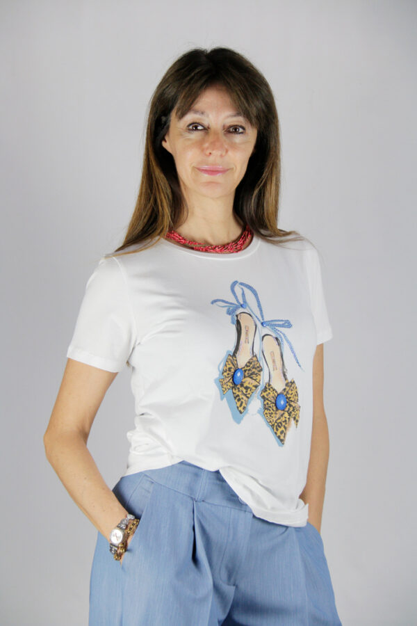 T-shirt cotone con strass