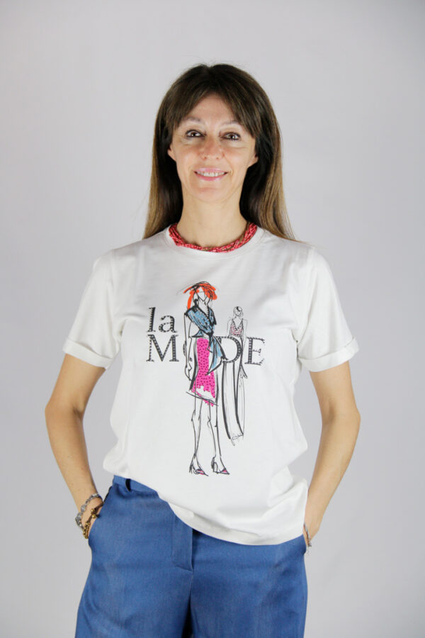 Maglietta bianca con strass
