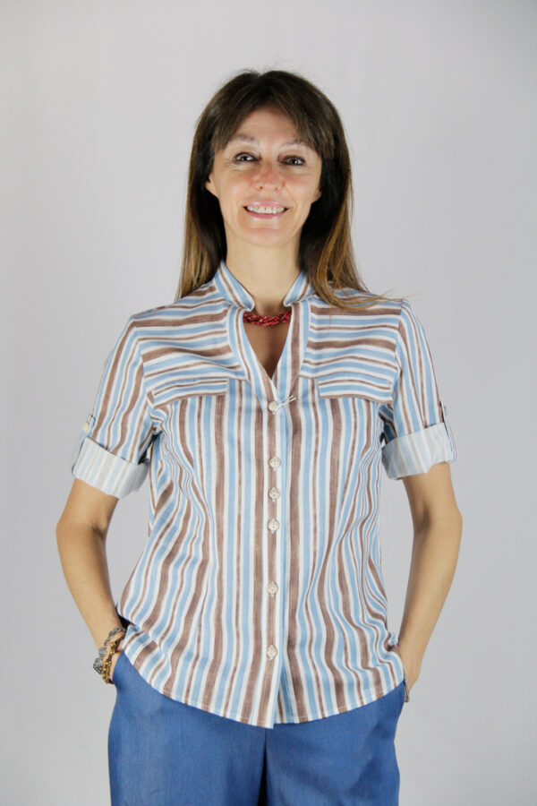 Camicia lino cotone fantasia - immagine 2