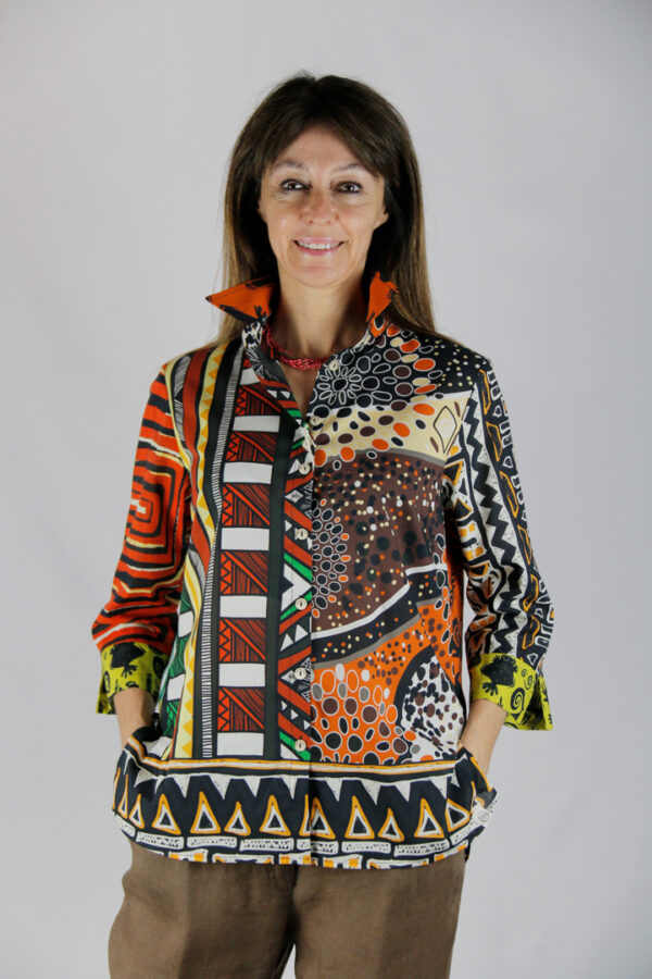 Camicia in cotone leggero a stampa esclusiva