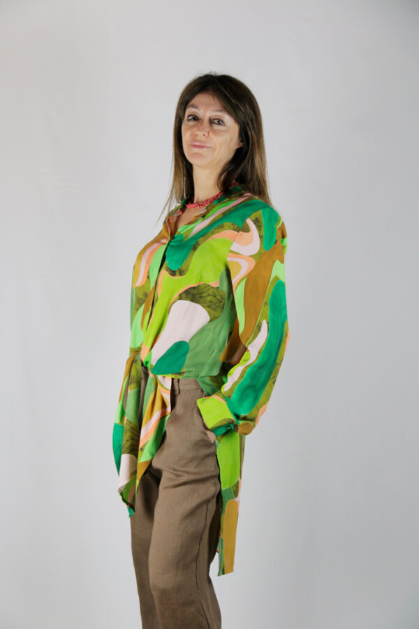 Camicia lunga in viscosa fantasia