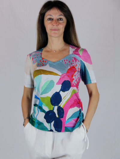 T-shirt Estiva Viscosa Fantasia Artistica
