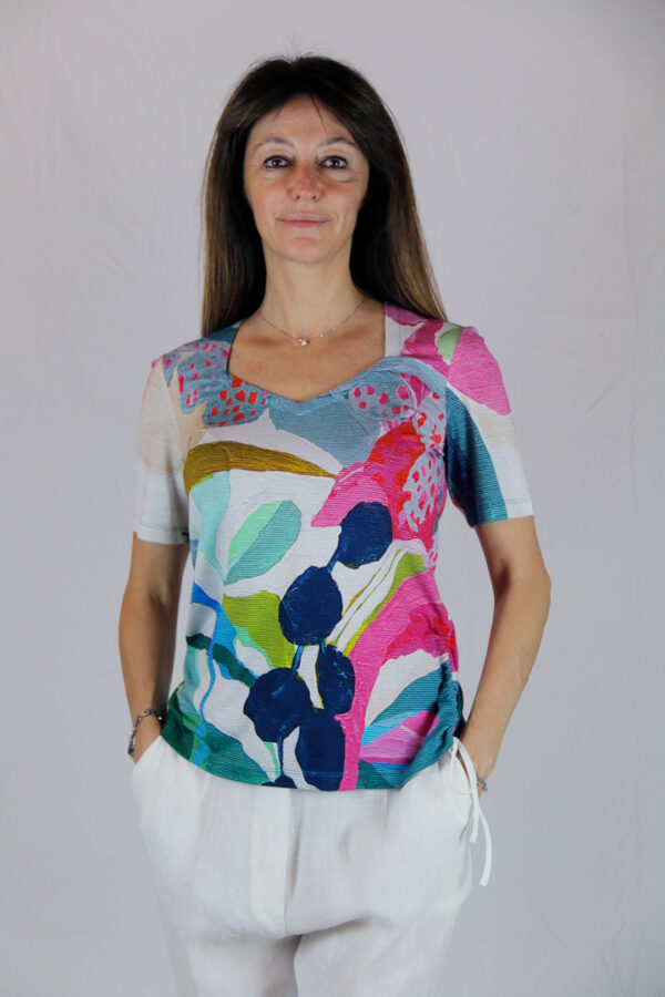 T-shirt Estiva Viscosa Fantasia Artistica