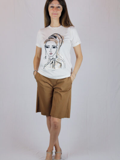 T-Shirt Viso Ricamato Elegante