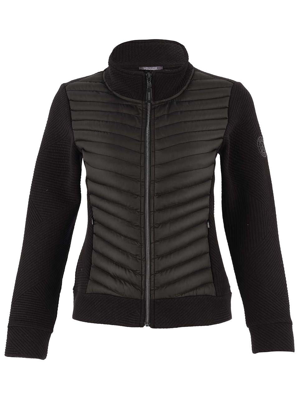 Giubbotto nero bitessuto zip