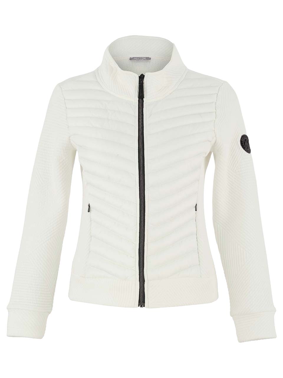 giubbotto bianco bitessuto zip