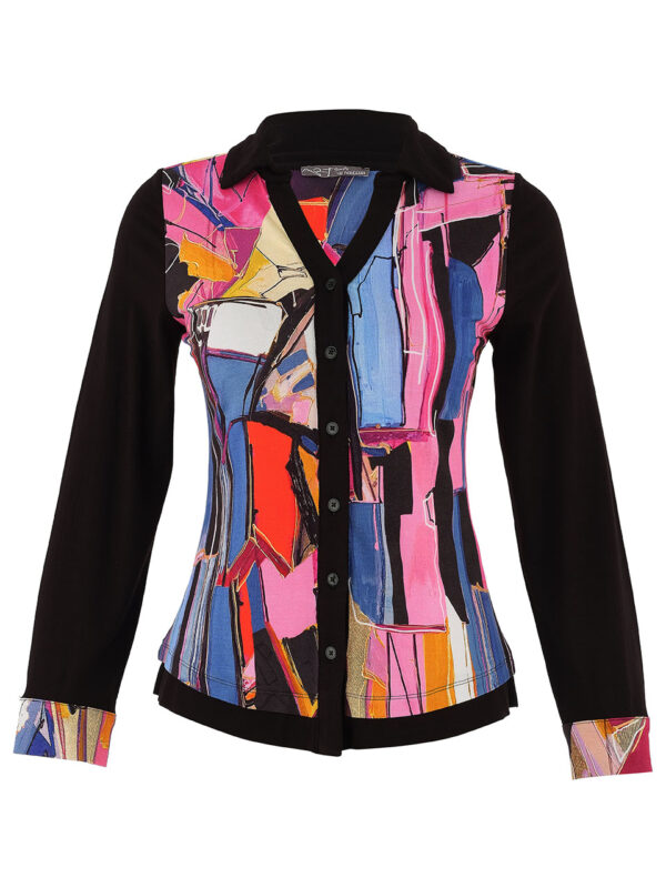 Camicia scollo V artistica
