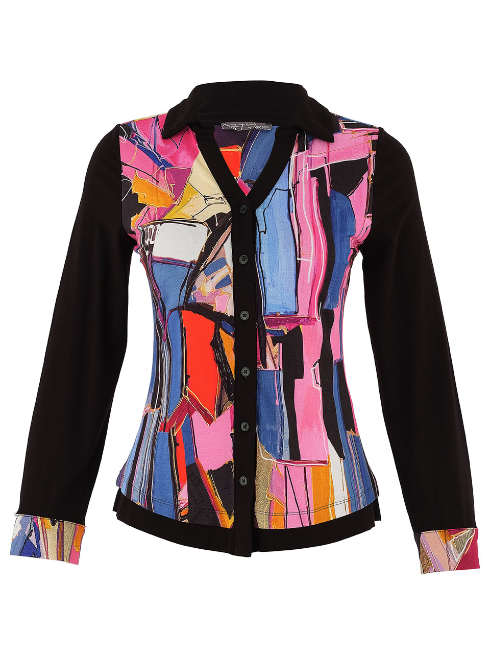 Camicia scollo V artistica