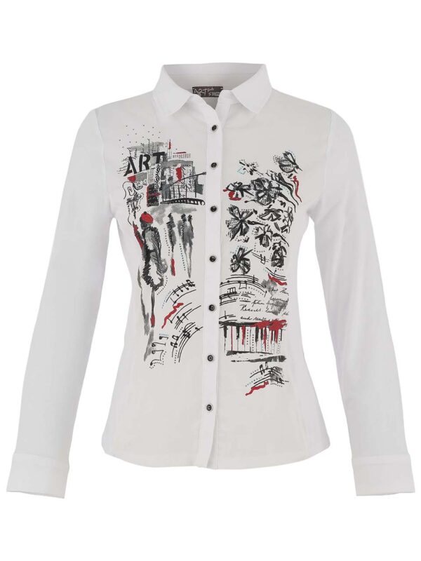 Camicia bianca fantasia artistica