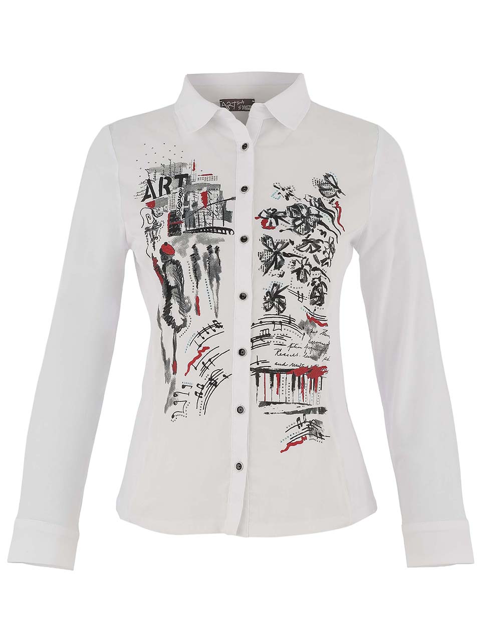 Camicia bianca fantasia artistica
