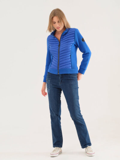 Giubbotto cobalto bitessuto zip