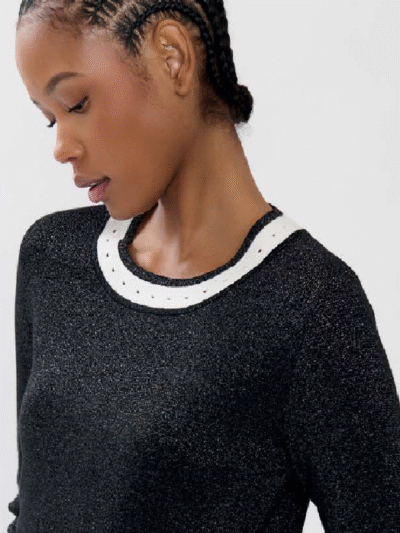 Maglia lurex colore nero con dettagli