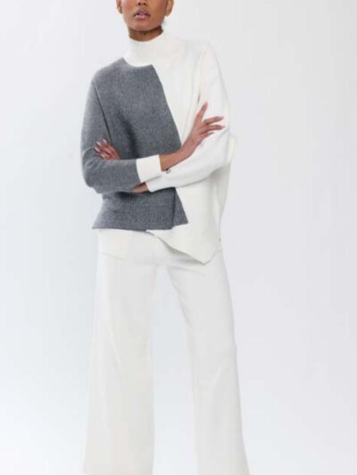 Pantalone morbido colore panna coulisse in vita