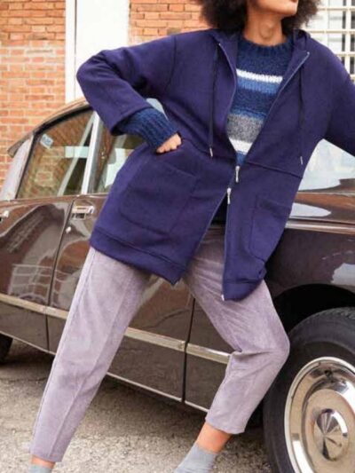 Pantaloni donna velluto panna