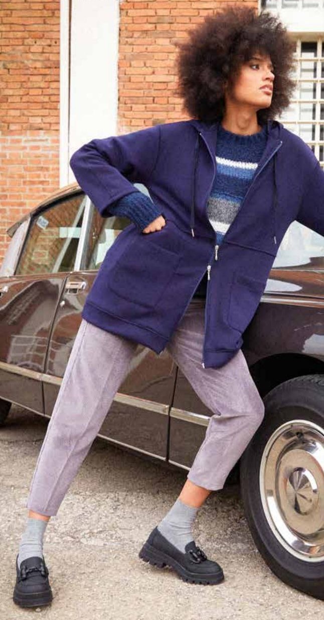 Pantaloni donna velluto panna