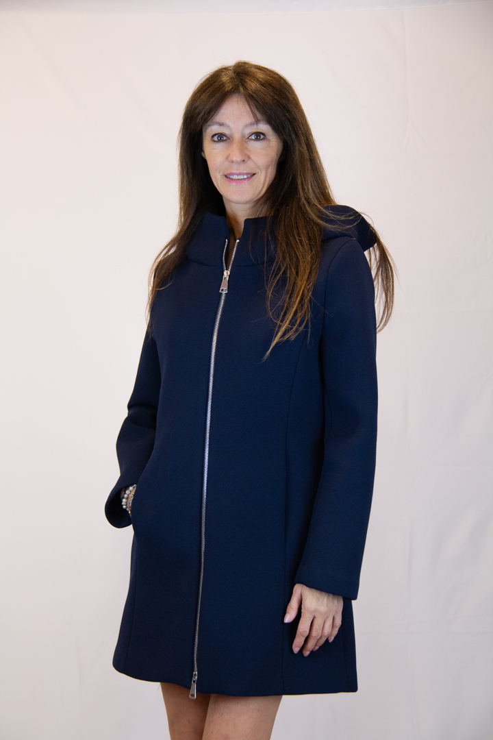 Cappotto colore blu tessuto scuba - immagine 2