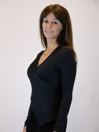 Maglia nera donna incrociata lurex