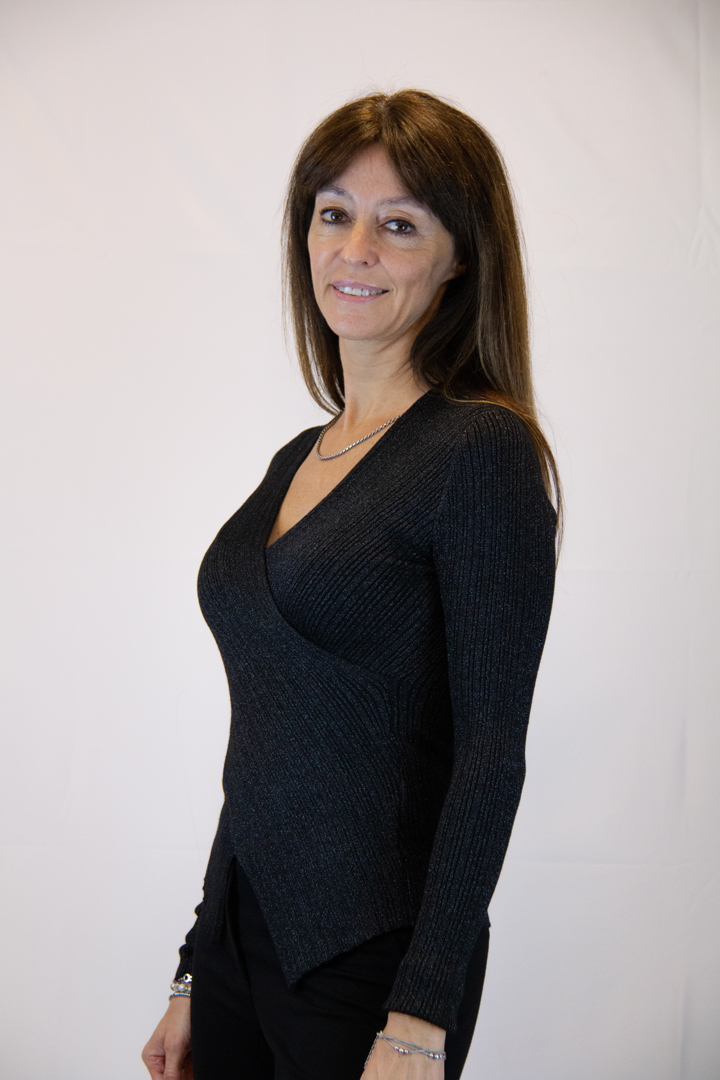 Maglia nera donna incrociata lurex