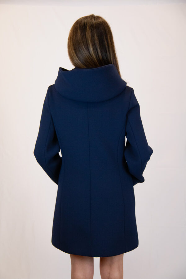 Cappotto colore blu tessuto scuba - immagine 4