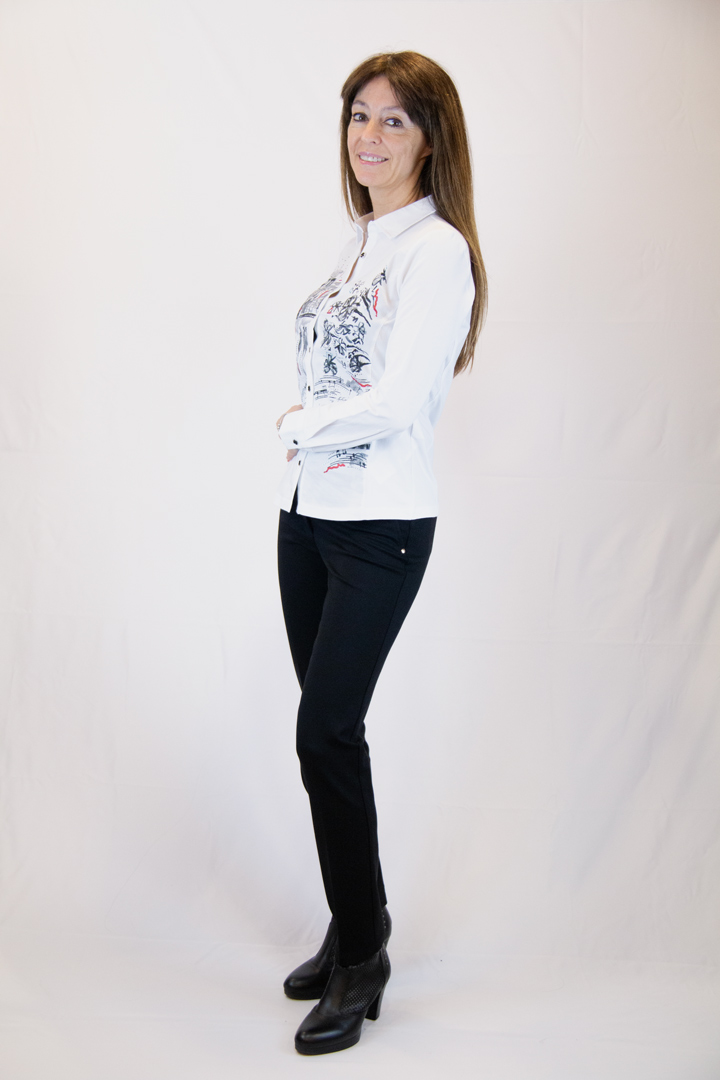 Camicia bianca fantasia artistica - immagine 3