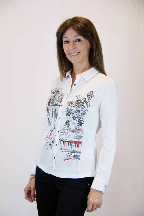 Camicia bianca fantasia artistica
