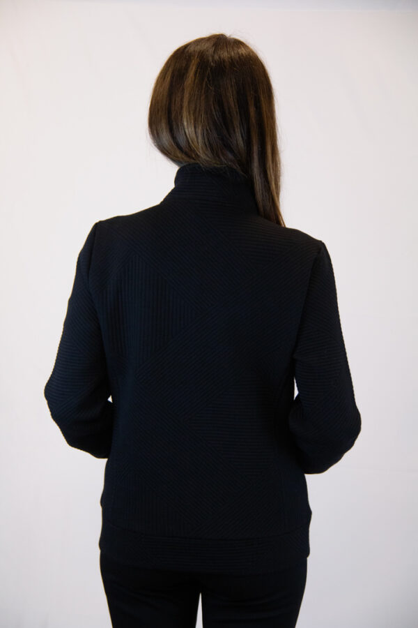 Giubbotto nero bitessuto zip - immagine 4