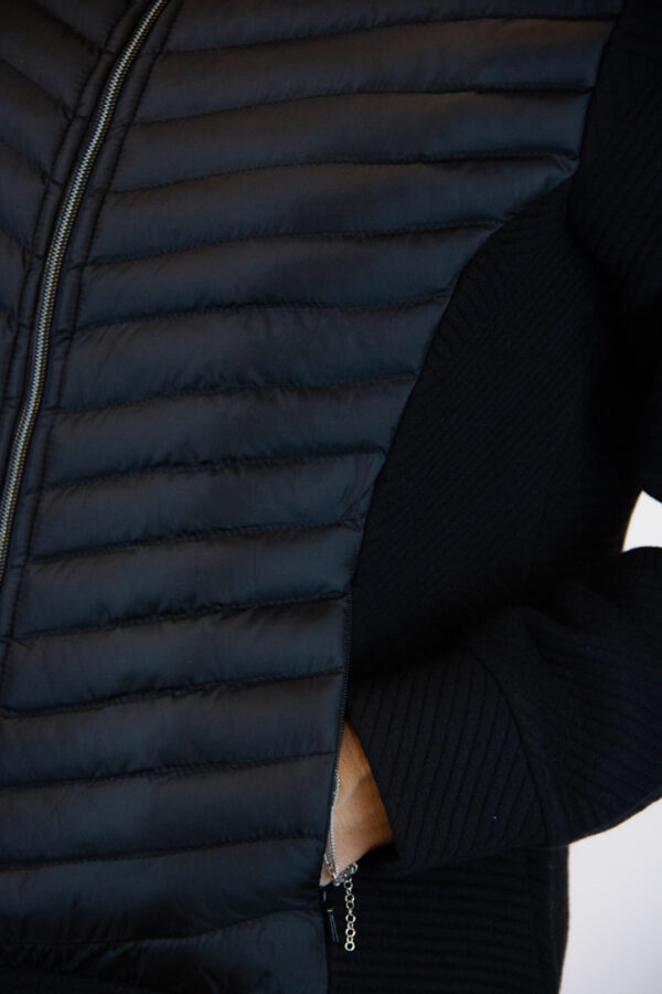 Giubbotto nero bitessuto zip - immagine 6