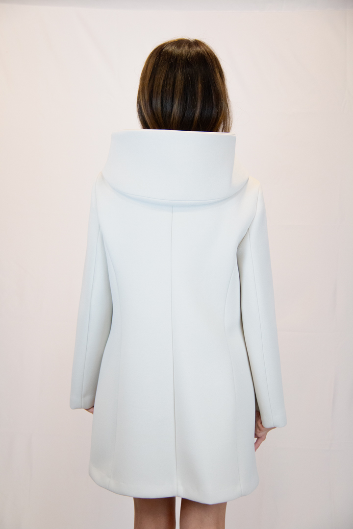 Cappotto panna tessuto scuba - immagine 4
