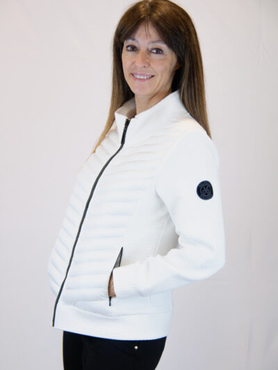 Giubbotto bianco bitessuto zip