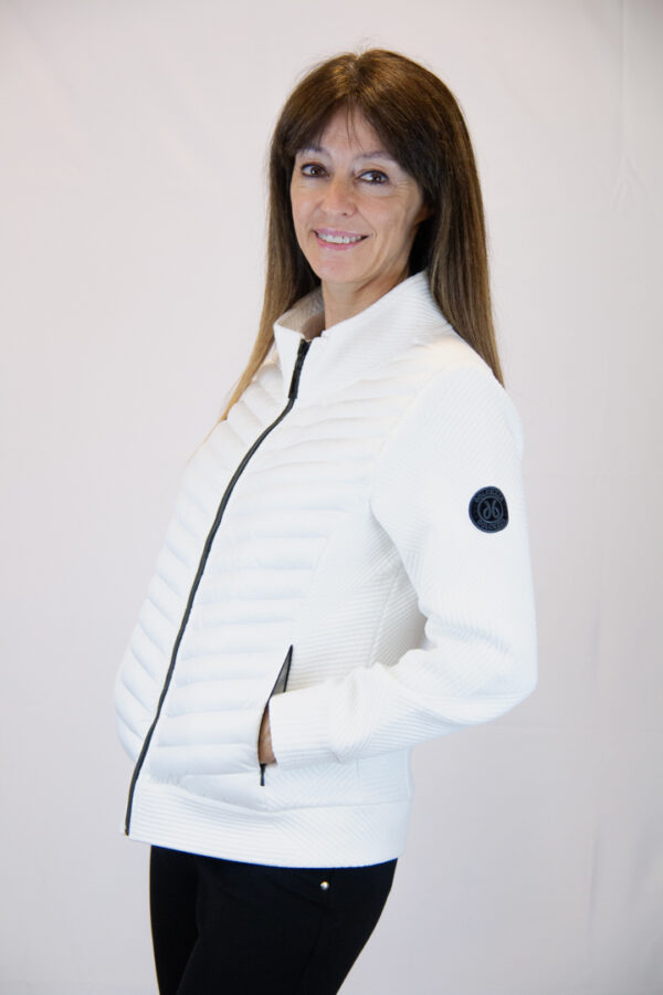 Giubbotto bianco bitessuto zip