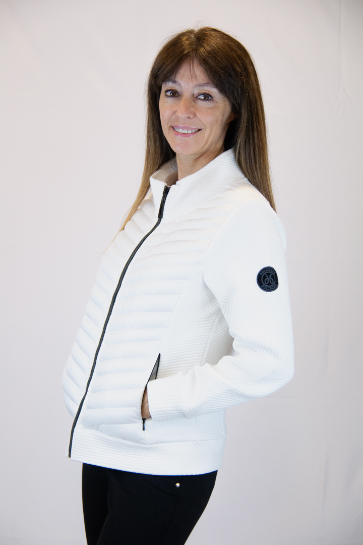 Giubbotto bianco bitessuto zip