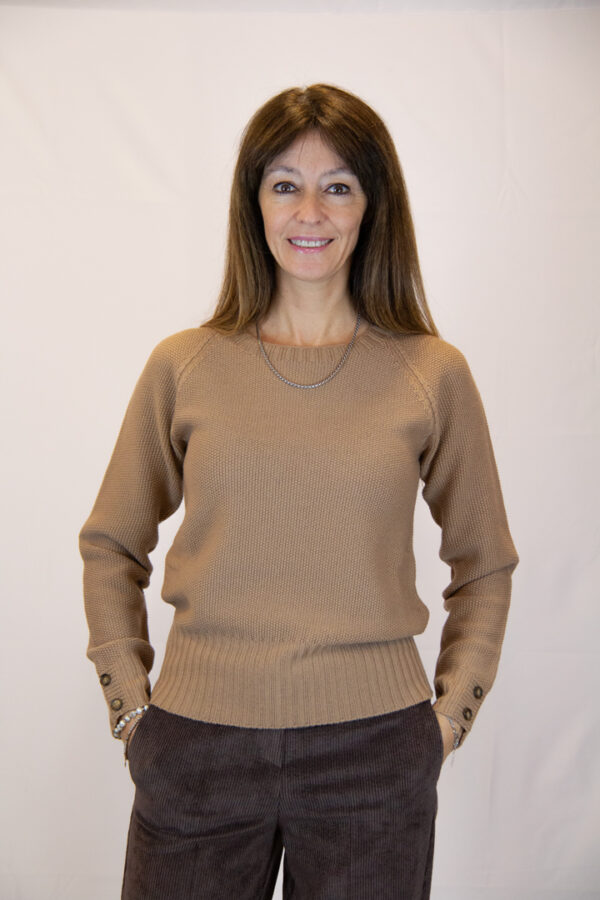 Maglia pura lana vergine colore crema - immagine 2