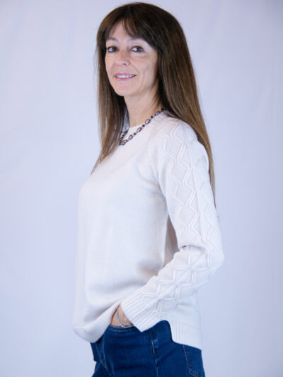 Maglia pura lana vergine colore panna